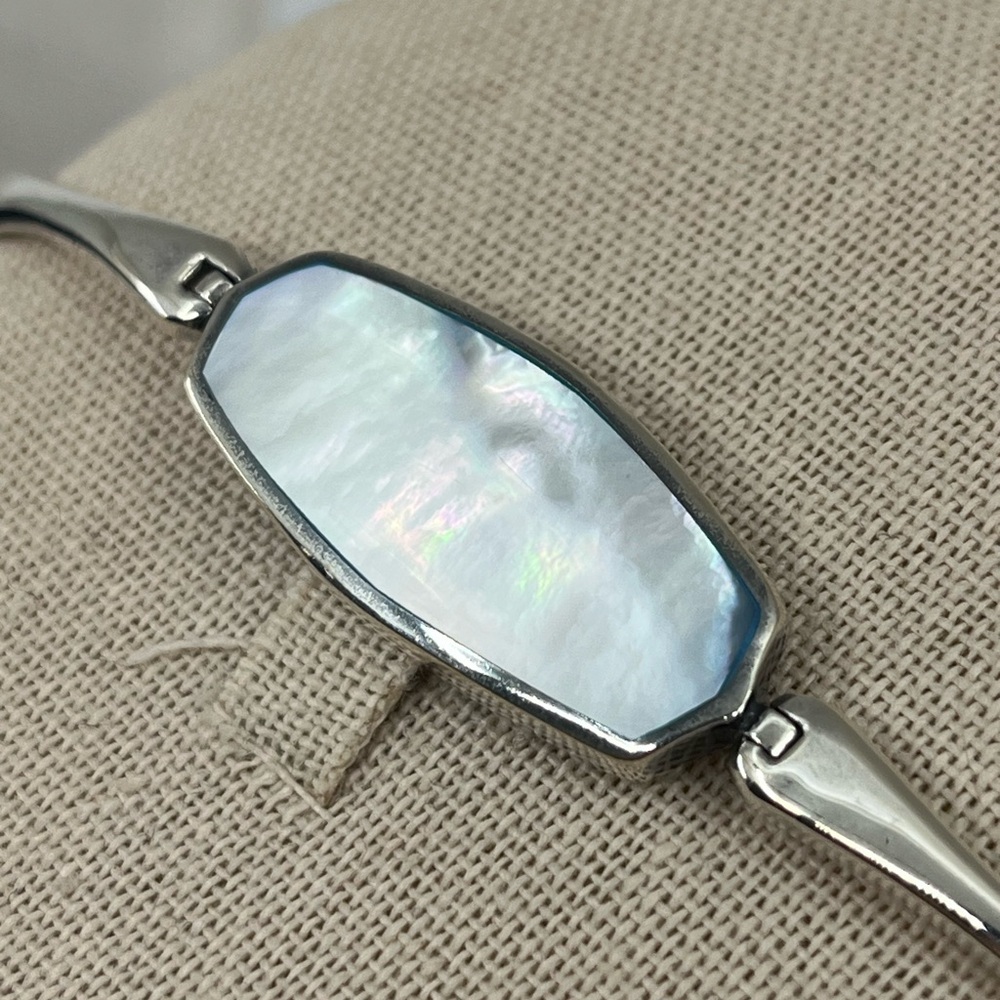 Vintage NF Sterling Silver Mother of Pearl Bracelet – 7", 17.7g, Thailand, 1990s - Picture 6 of 17